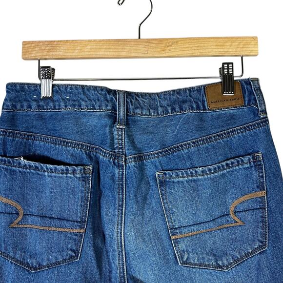 Red Tag Denim Skinny Jeans Womens 12 Medium Wash Distressed Knee Raw Hem Stretch - Picture 5 of 9